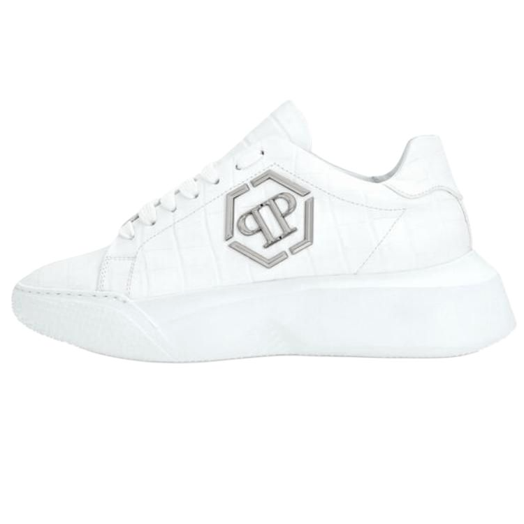 PHILIPP PLEIN Crocco Low top Casual Shoes Unisex White