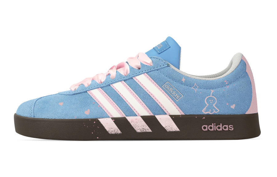 Adidas Custom Adidas VL COURT 2.0 Sweet Bubbles Low top German Army Trainers Unisex Blue Pink