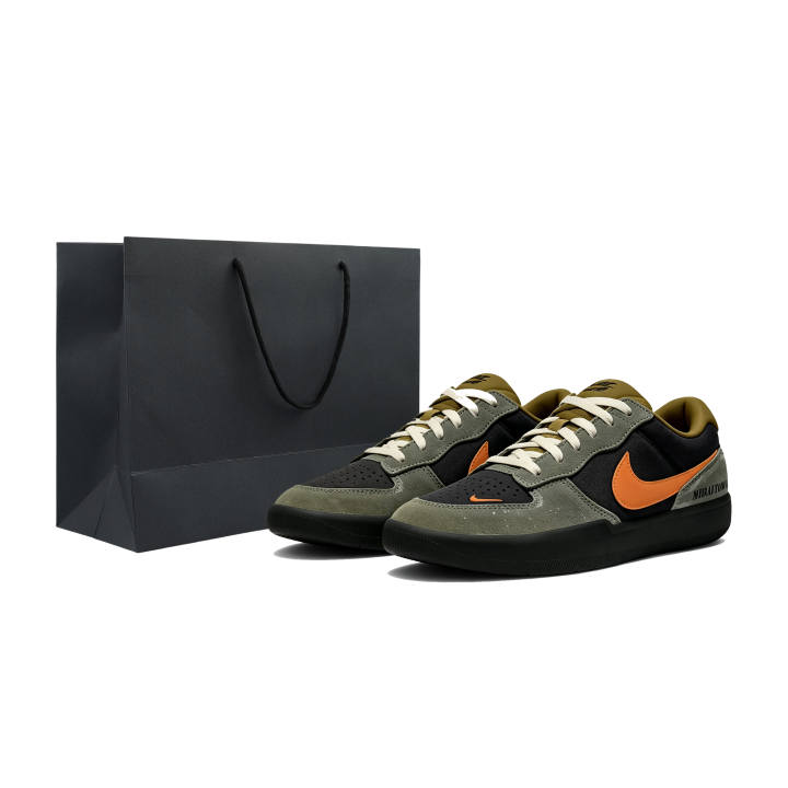 Nike Nike SB Force 58 Skateboard Shoes Unisex Low Top Army Green/Orange