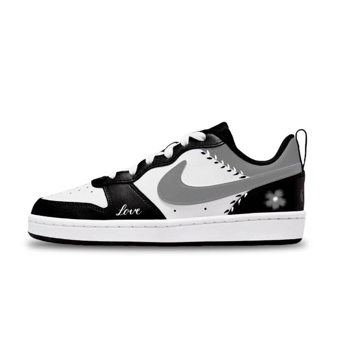 Nike Nike Court Borough Leather Abrasion Resistant Low top Kids' Skateboarding Shoes Unisex