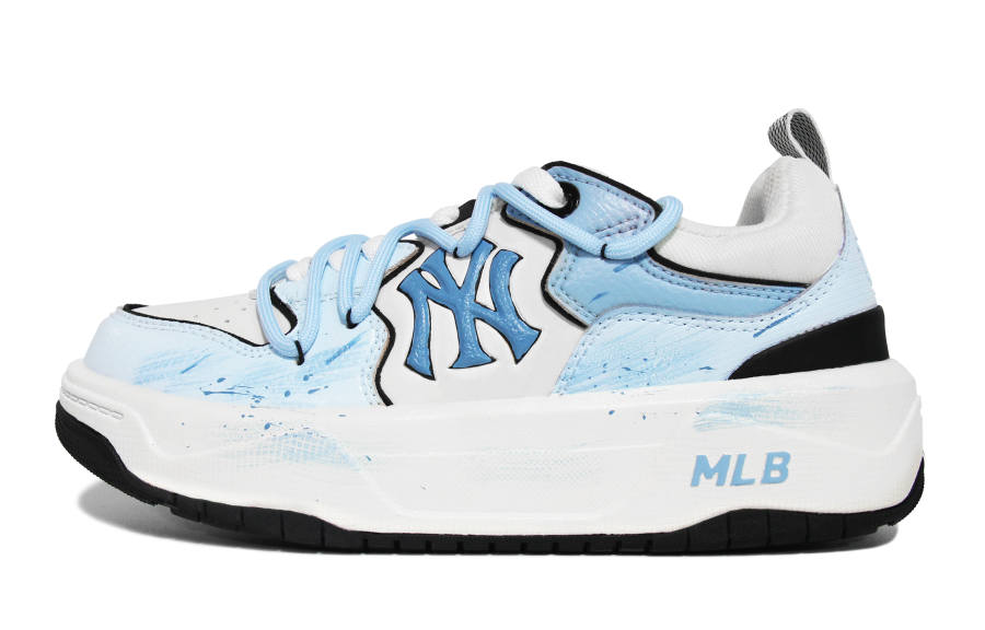 MLB New York Yankees Skateboard Shoes Unisex Low Top Black White Blue