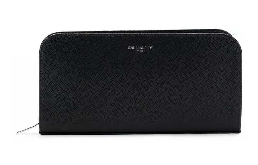 SAINT LAURENT PARIS Leather Coin Purse Men's Black