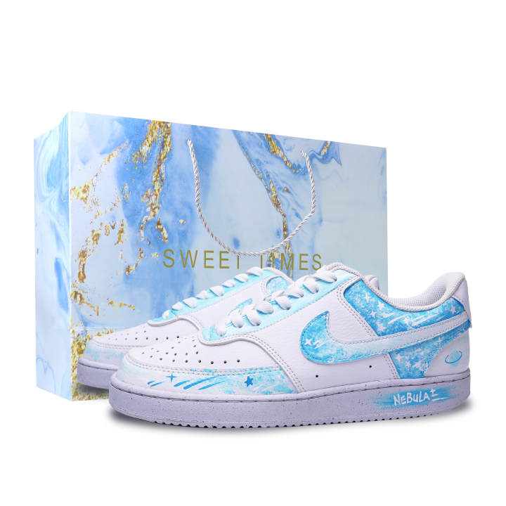 Nike Nike Court Vision 1 Skateboard Shoes Unisex Low Top Blue White