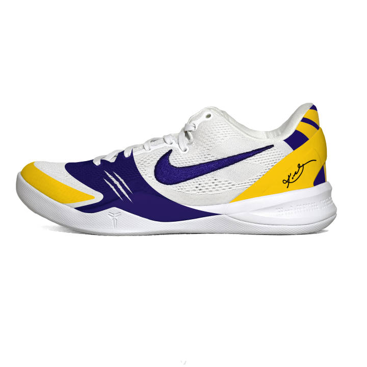 Nike Nike Kobe 8 Claw Marks Cushioning Low top Basketball Shoes Unisex White