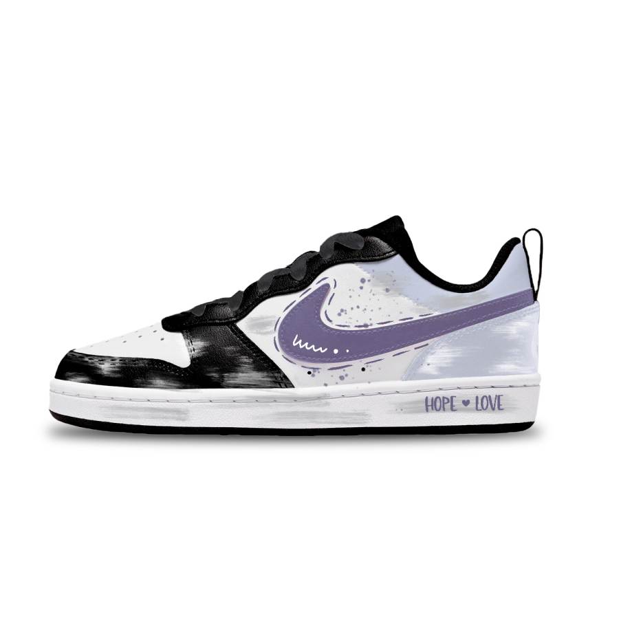 Nike Nike Court Borough Purple Trace Low top Kids' Skateboarding Shoes White Unisex
