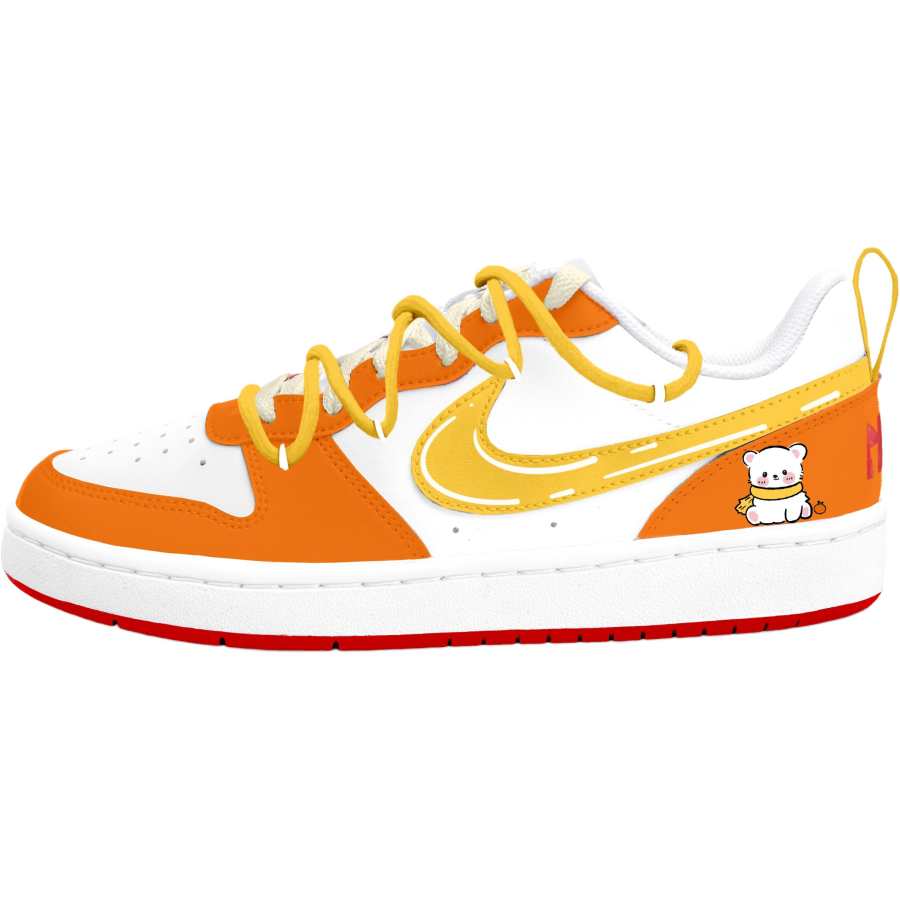 Nike Nike Court Borough Synthetic Leather, Leather Low top Kids' Skateboarding Shoes Orange Teenagers