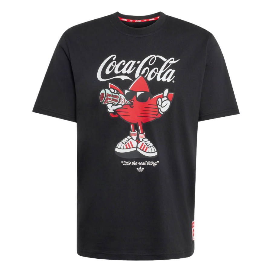 Adidas Originals X Coca Cola T Shirts Men's Black Crew Neck Moderate