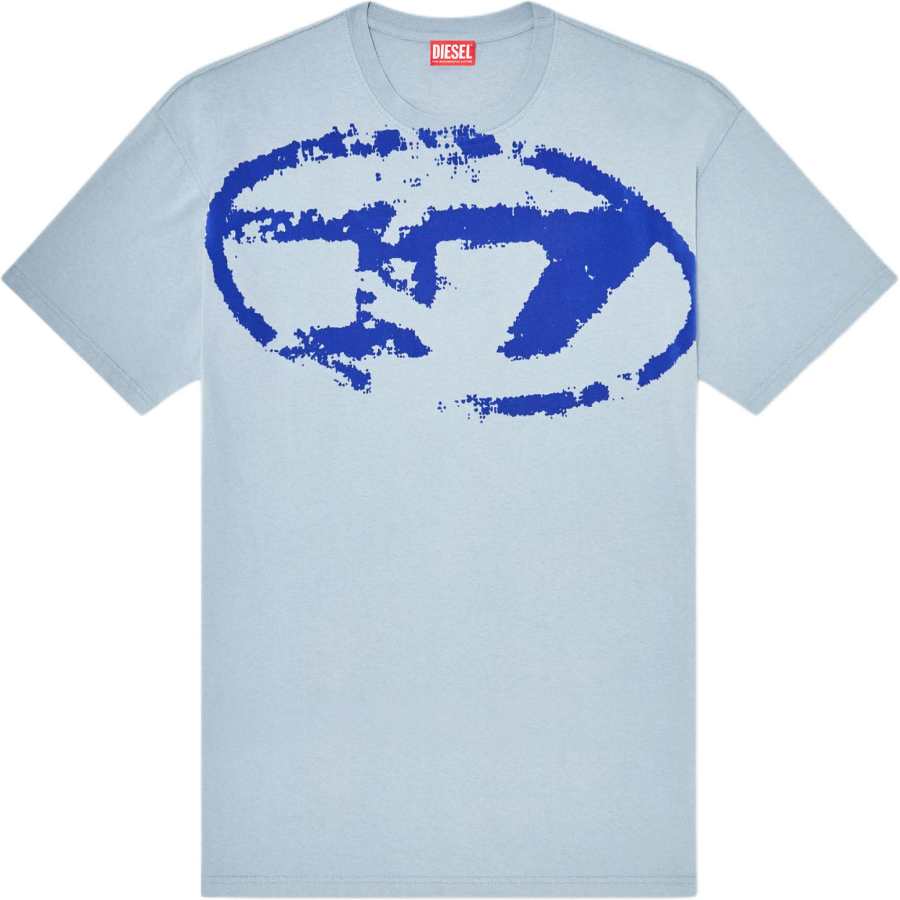 DIESEL T Shirts Men's Light Blue Crew Neck