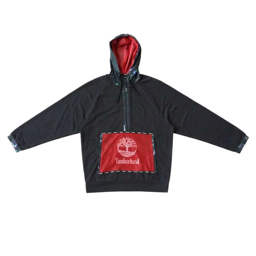 Timberland Sweatshirts Men's Black 001 Hooded Non Detachable Moderate