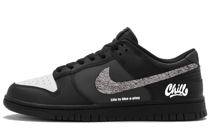Nike Nike Dunk Black Ground A Soul Creation Low top Skateboard Shoes Unisex Black