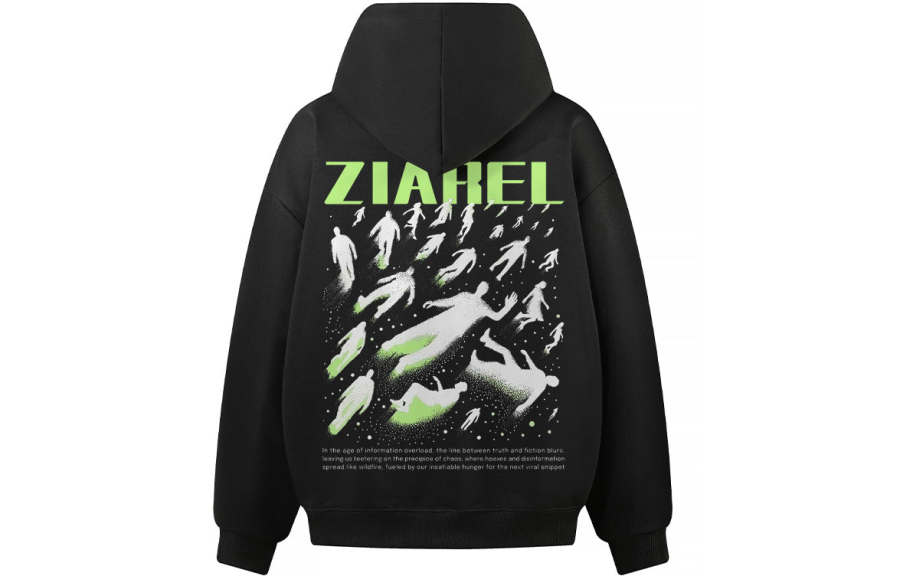 ZIAREL Sweatshirts Unisex Hooded Moderate Heavyweight