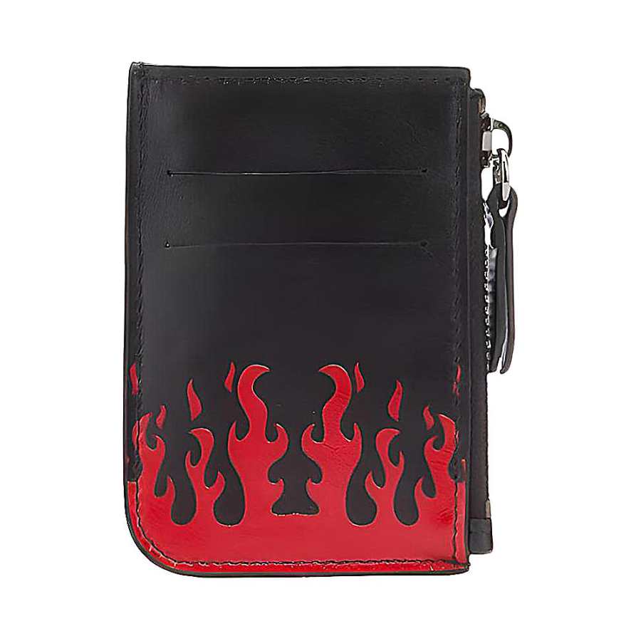 Vision Of Super Zip Closure Leather Wallet Unisex Black/Red