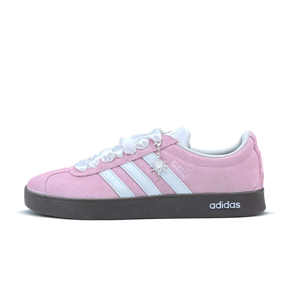 Adidas Adidas Vl Court Classic Cherry Blossom Star Low top Skateboard Shoes Unisex Light Pink