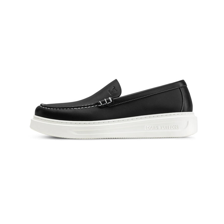 LOUIS VUITTON Beverly Hills Casual Leather Shoes Men's Black