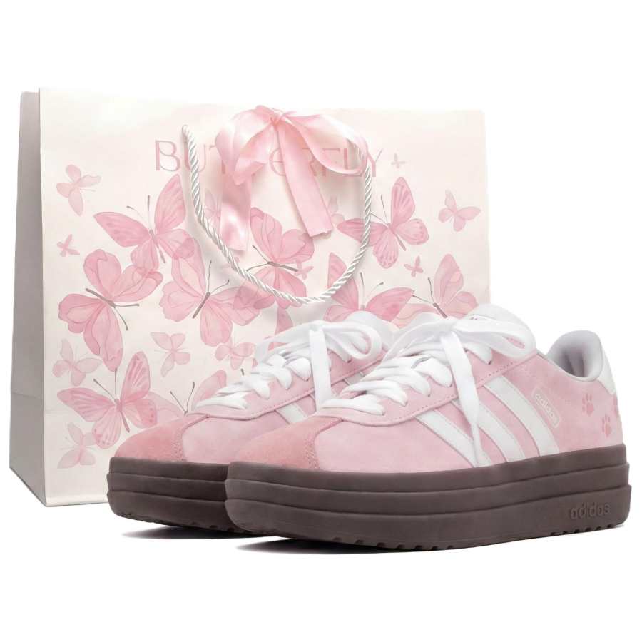 Adidas Adidas VL Court Bold German Army Trainers Women's Low Top Pink, White