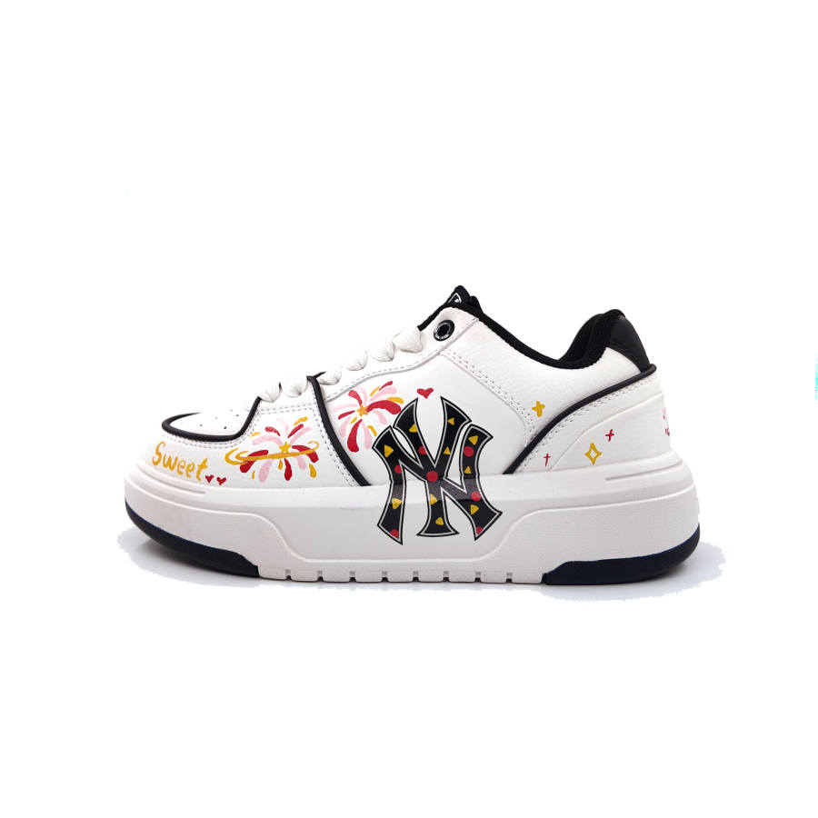 MLB Chunky Liner Low top Trendy Casual Skate Shoes Unisex White Pink