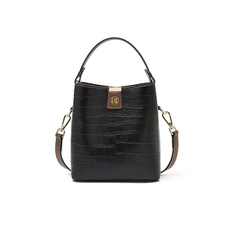 LAORENTOU Top Grain Cow Leather One Shoulder Handbag Regular Women's Black