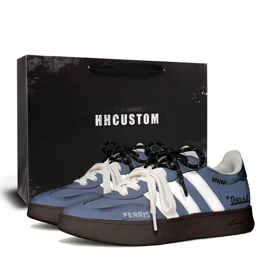 Adidas Adidas BARREDA Tranquil Ruined Suede Cushioning Breathable Slip Resistant Low top Skateboard Shoes Unisex Blue White