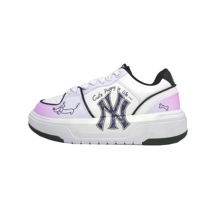 MLB Chunky Liner Skateboard Shoes Unisex Low Top White Black Pink Purple Gradient Colorway