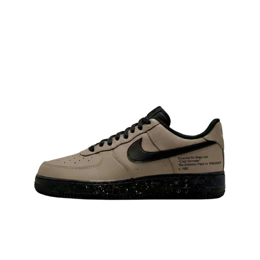 Nike Nike Air Force 1 Abrasion Resistant Height Increasing Low top Skateboard Shoes Unisex Black Brown