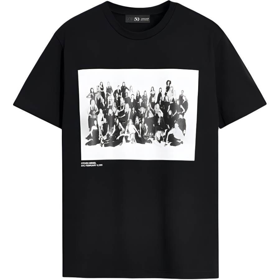 ZARA T Shirts Women's Black Crew Neck
