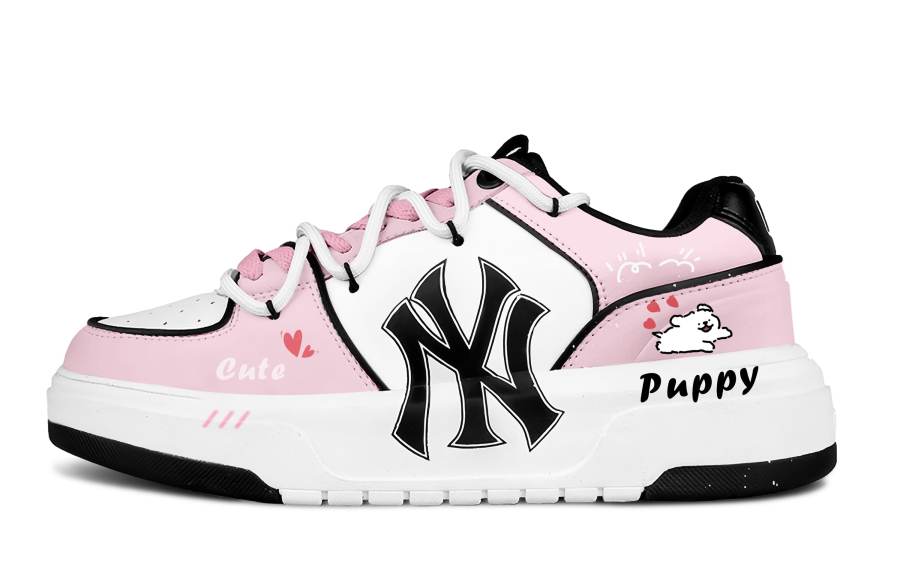 MLB Chunky Liner Pink Mist Milk Dog Slip Resistant Slip Resistant Low top Chunky Sneakers Unisex White Pink