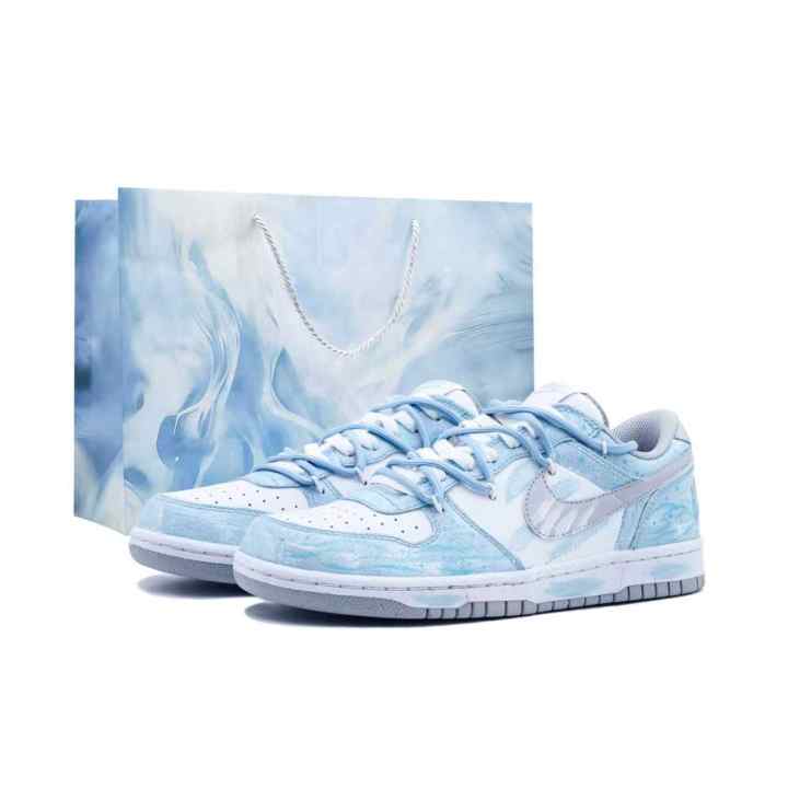 Nike Nike Big Blue Creek Reflecting Moon Cushioning Abrasion Resistant Low top Skateboard Shoes Men's Light Blue