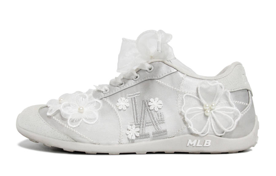 MLB Los Angeles Dodgers Casual Shoes Women's Low Top White/Silver
