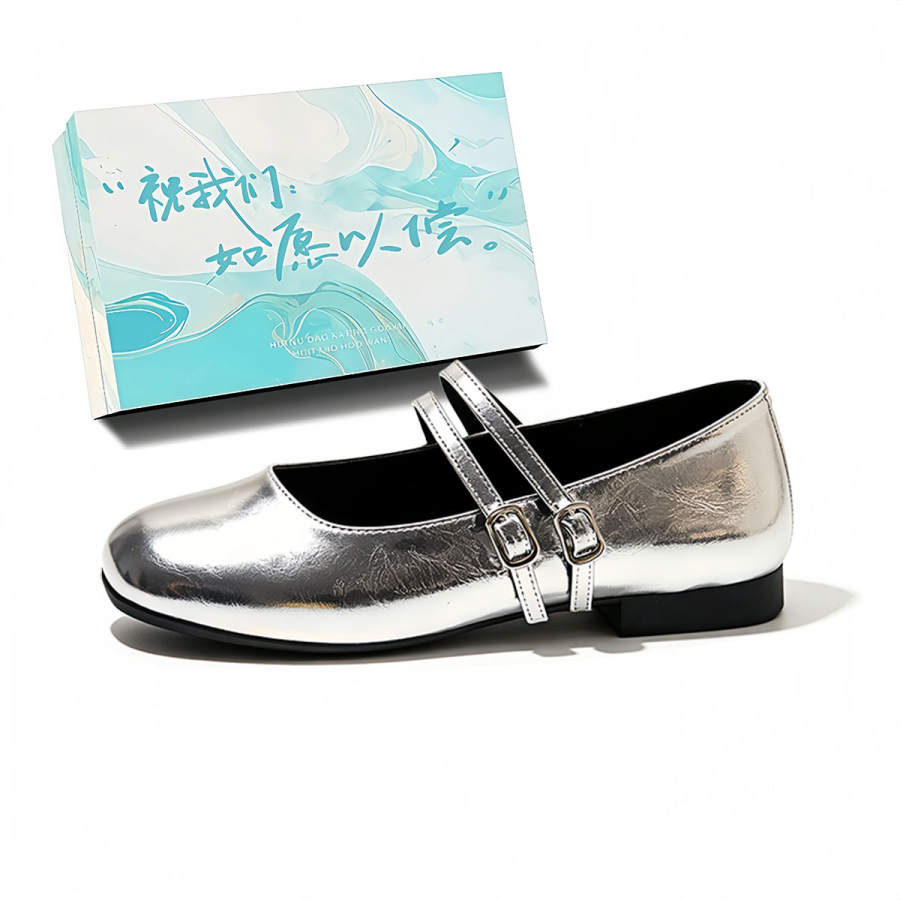 JBBCN Mary Jane Shoes Women's Silver/Gloss Black/Black