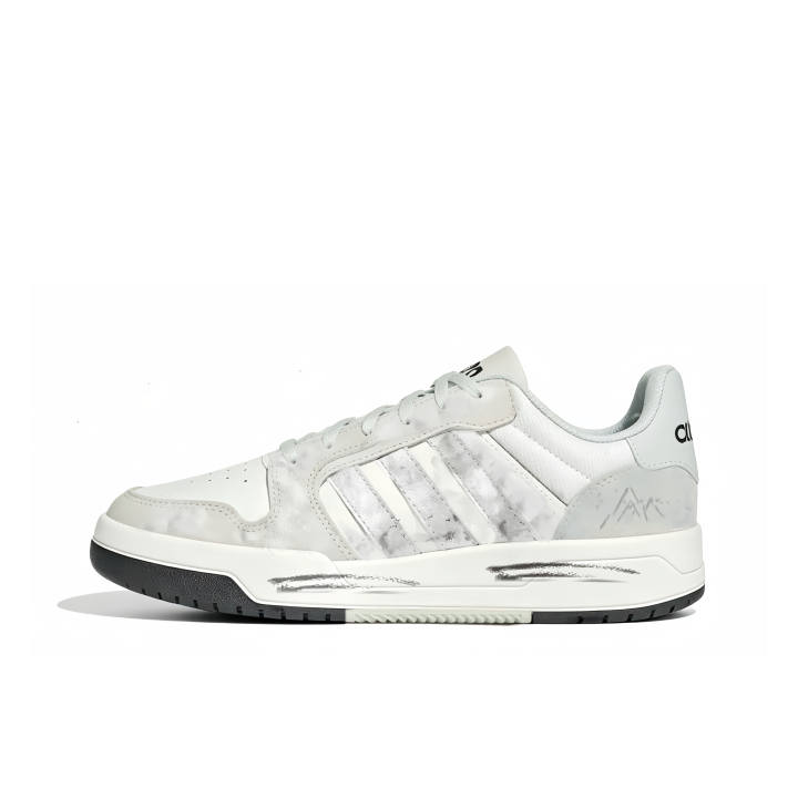 Adidas Adidas ENTRAP Synthetic Leather, Split Cow Leather Low top Skateboard Shoes Unisex White Gray