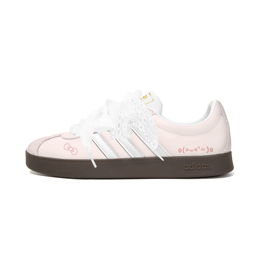 Adidas Adidas Vl Court Classic Skateboard Shoes Unisex Low Top Pink White