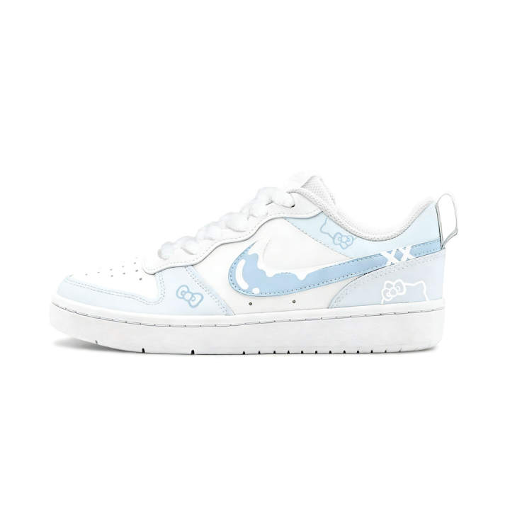 Nike Nike Court Borough 2 HEY Blue White Kitten Cushioning Abrasion Resistant Slip Resistant