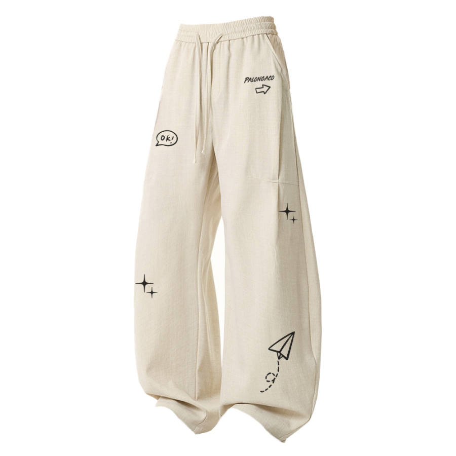 PAL ONGACO Casual Pants Unisex Moderate Wide Leg Pants