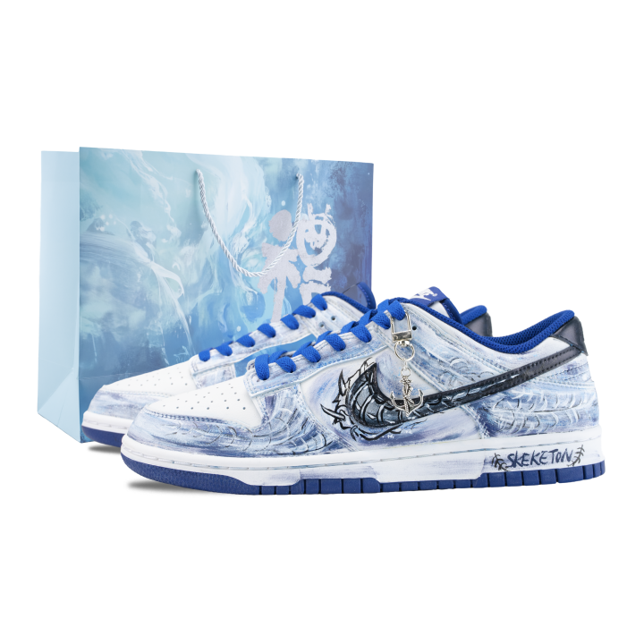 Nike Nike Dunk Skateboard Shoes Men's Low Top White/Blue