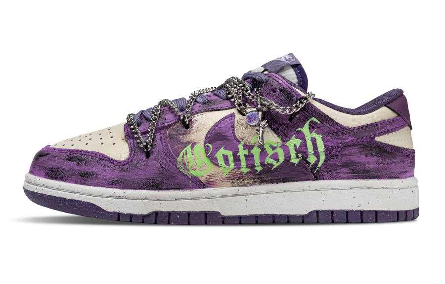 Nike Nike Dunk Dark Purple Thorn Cushioning, Wear Resistant Low top Skateboard Shoes Women's Purple