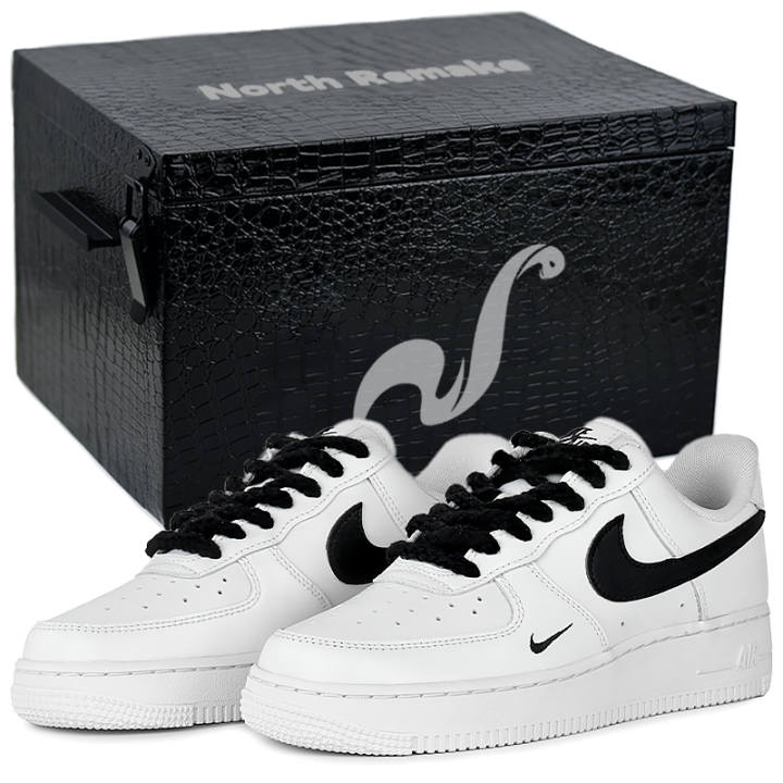 Nike Nike Air Force 1 Wear resistant And Lightweight Low top Skateboard Shoes Unisex Black White