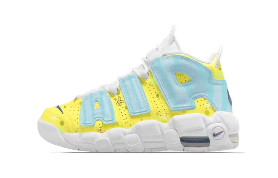 Nike Nike Air More Uptempo Sponge, Cute, Girlfriend Abrasion Resistant Mid top Vintage Basketball Shoes Women's Yellow