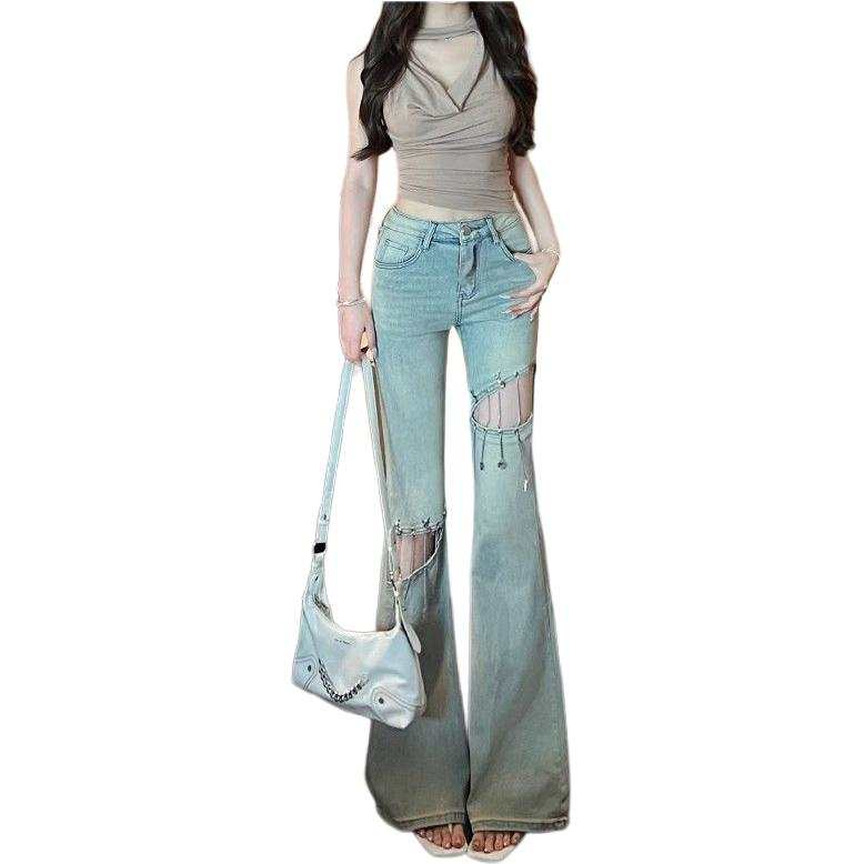 JBBCN JBBCN Jeans Women's Light Blue Thin Flared Pants