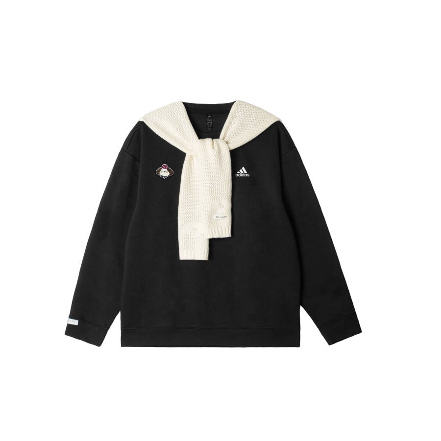 Adidas Adidas LABEL Sweatshirts Unisex Black Crew Neck Moderate