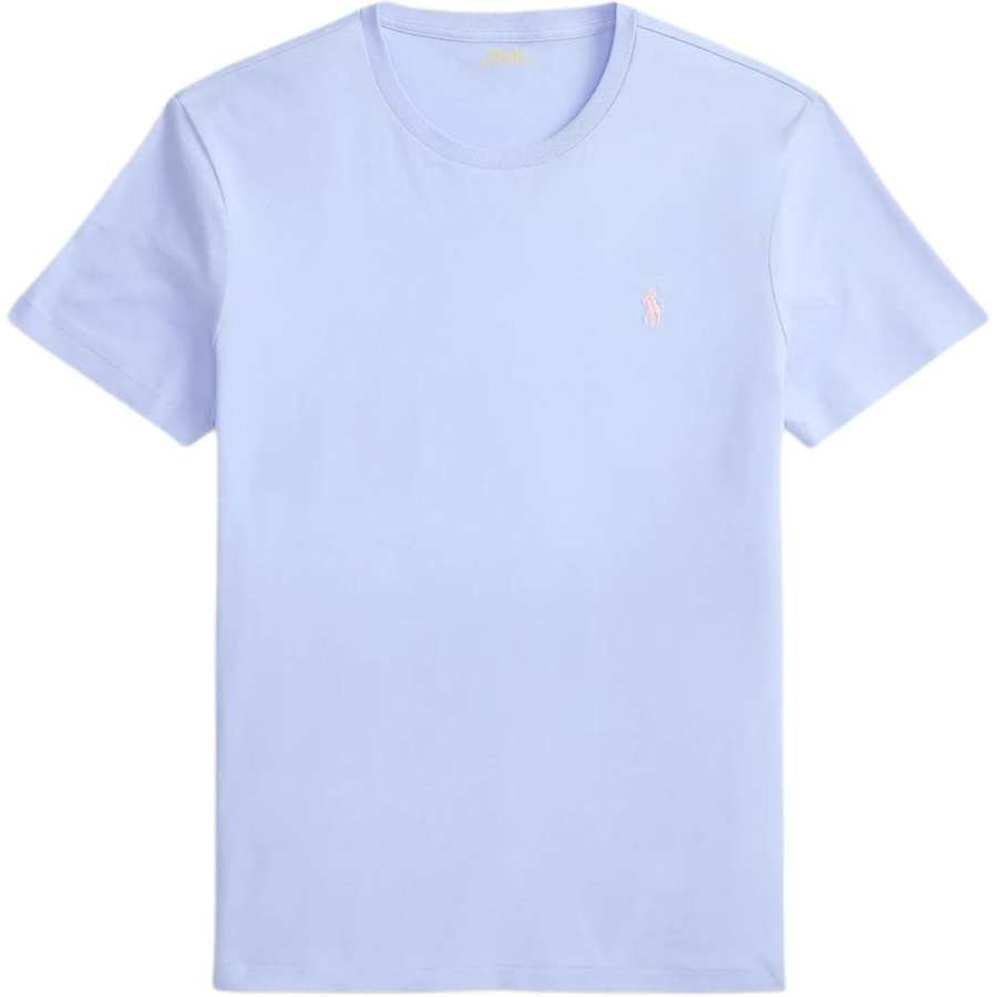 Polo Ralph Lauren T Shirts Men's Pebble Blue Crew Neck Moderate Straight Fit