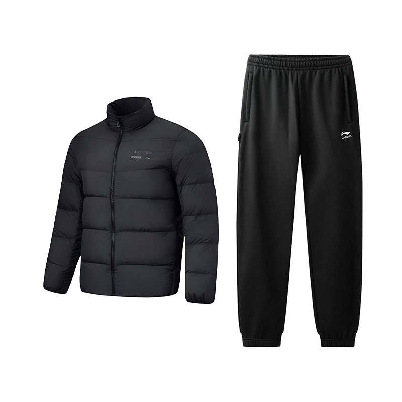 Li-Ning Li Ning Solid Color Cold Resistant Thermal Coat Fleece Lined Sweatpants Casual Sportswear Men's