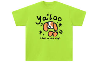 YALU T Shirts Unisex Neon Green Crew Neck Moderate Straight Fit