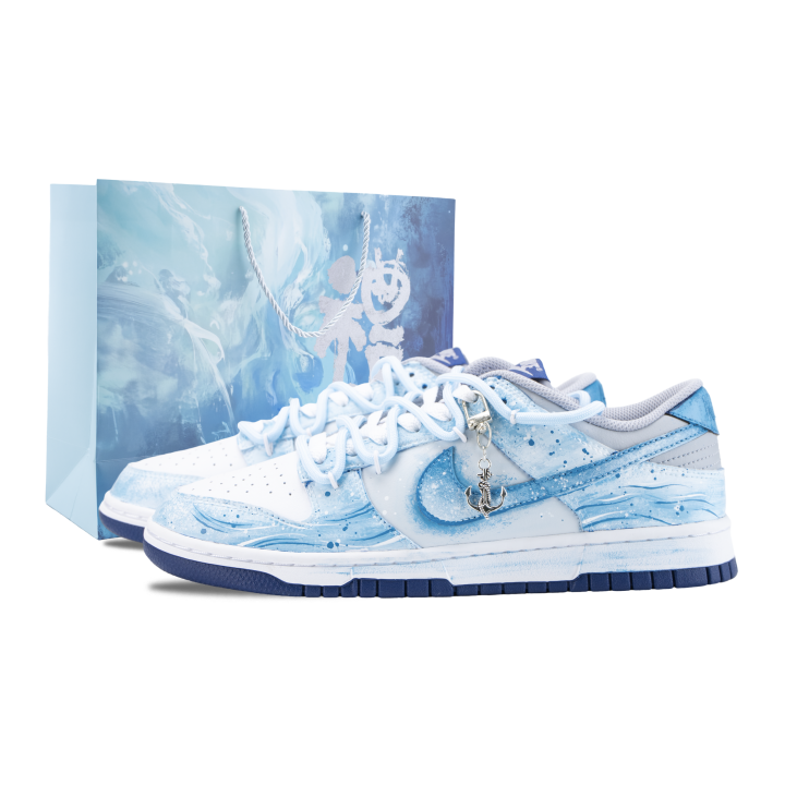 Nike Nike Dunk Cyan Abrasion Resistant Low top Skateboard Shoes Men's Blue White