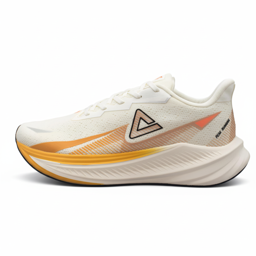 PEAK Wing Shadow Pro Fabric Low top Taichi Running Shoes Men's Super Light White/Orange
