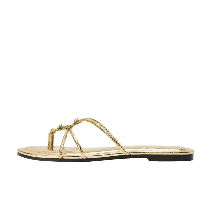 ZARA Slide Slippers Women's Gold