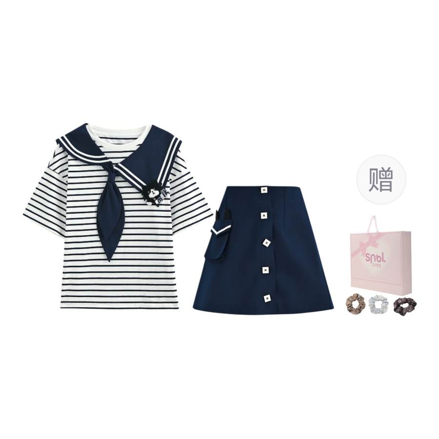 SNBL Two Piece Skirt Sets Women's Irregular Moderate Short Skirt