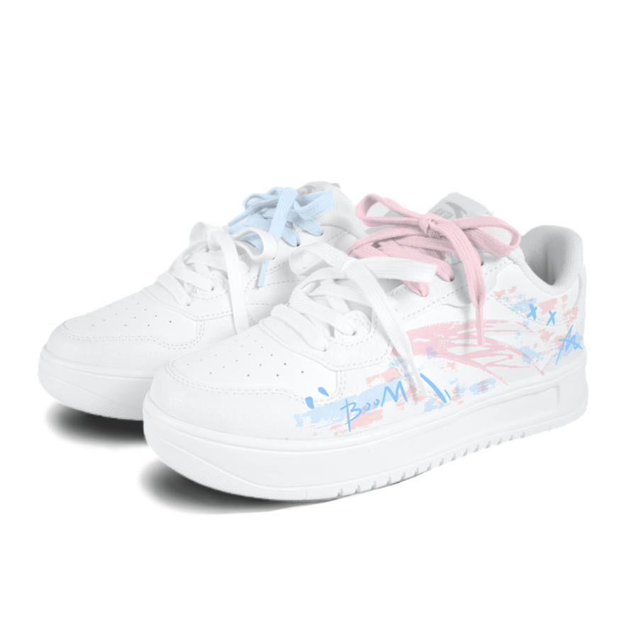 Anta Easy Graffiti Mismatched Abrasion Resistant Lightweight Slip Resistant Low top Skateboard Shoes Unisex