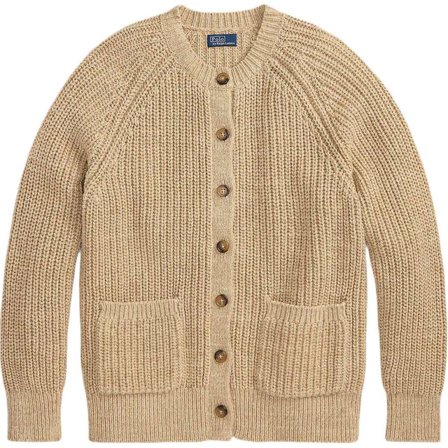 Polo Ralph Lauren Knitwear Women's Brown Yellow Crew Neck Moderate Straight Fit
