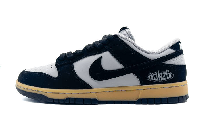 Nike Nike Dunk Giant Panda Leather Slip Resistant Abrasion Resistant Low top Skateboard Shoes Unisex Black Gray