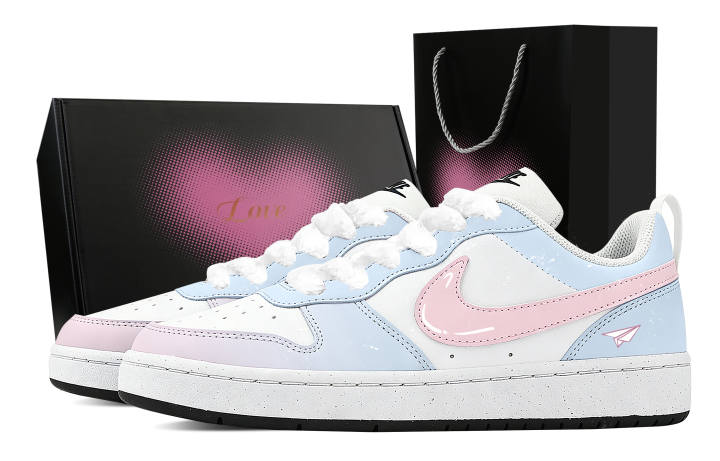 Nike Nike Court Borough Confession Letter Low top Skateboard Shoes Unisex Blue Pink